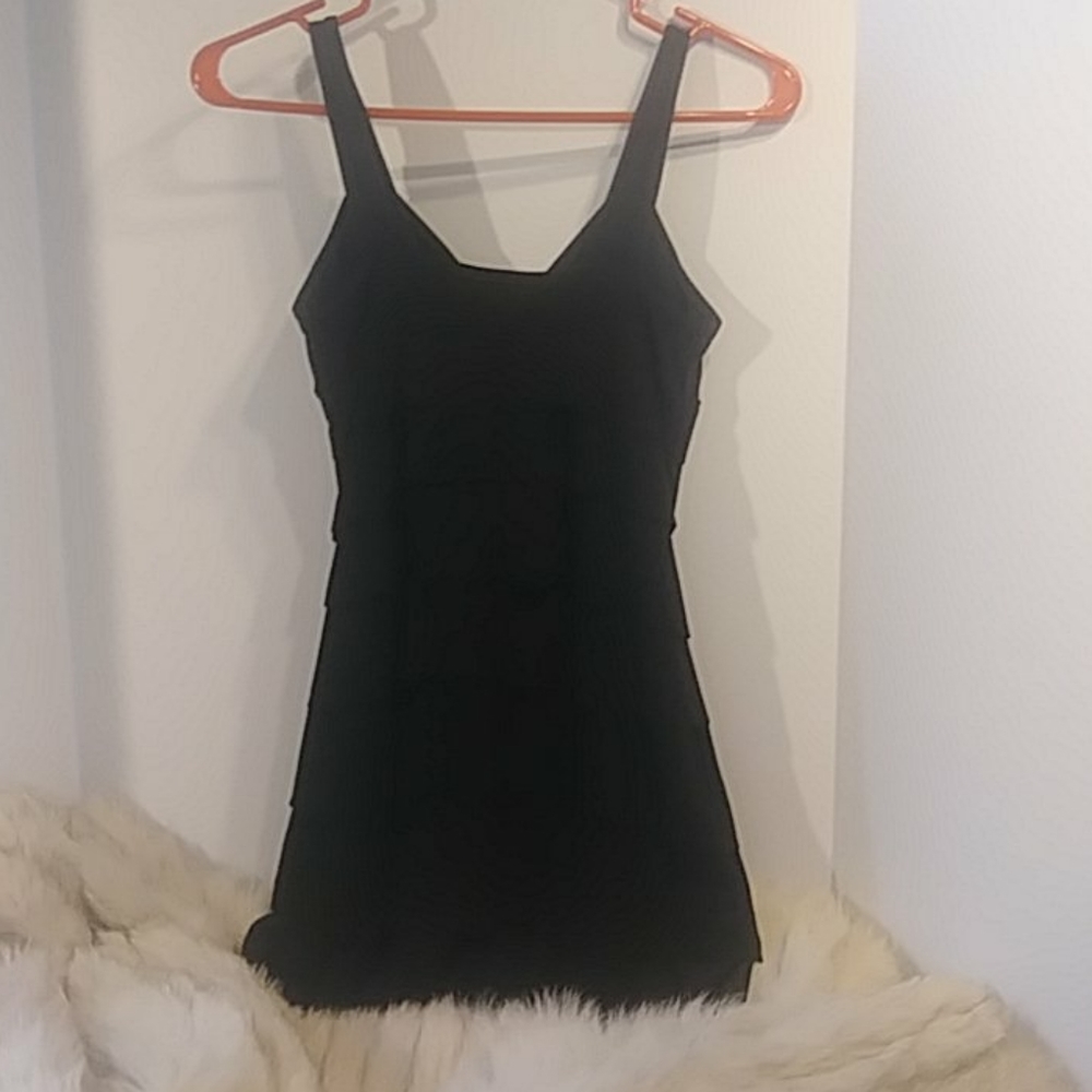 Black Ruffle Mini Dress - Picture 5 of 8